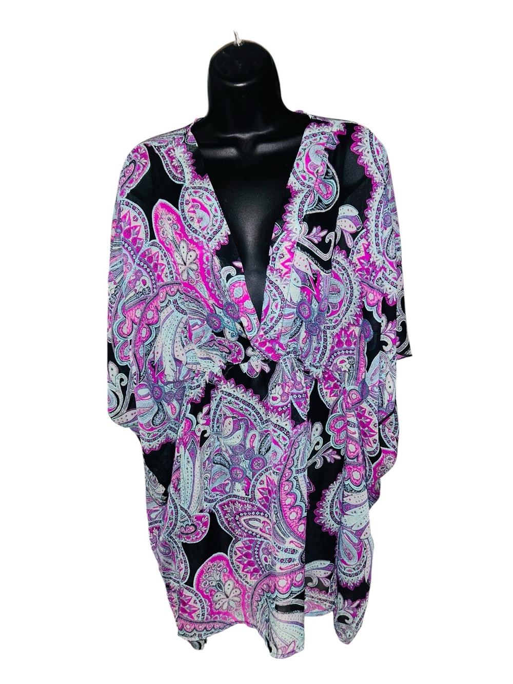 Women's Pink Paisley Swim Coverup Tunic